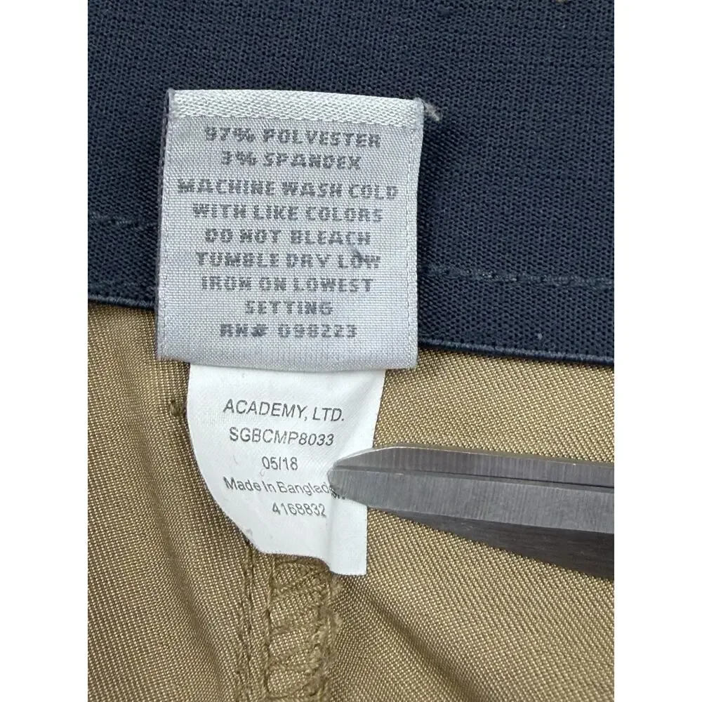 BCG Men’s Khaki Pants 38x30 Stretch Flat Front Golf Casual Performance